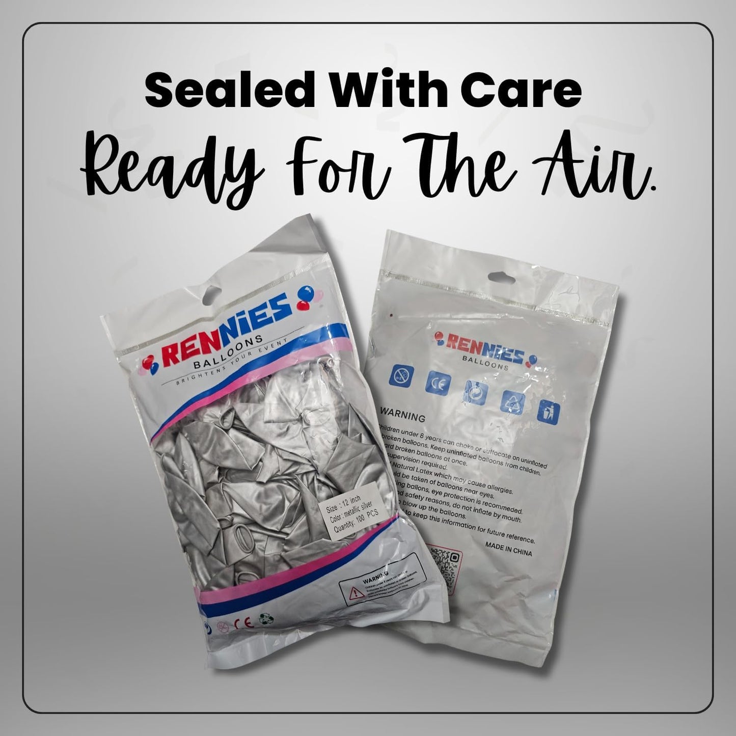 Metallic Silver Latex Balloons