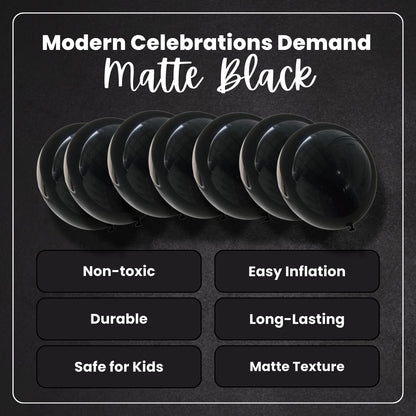 Matte Black Latex Balloons