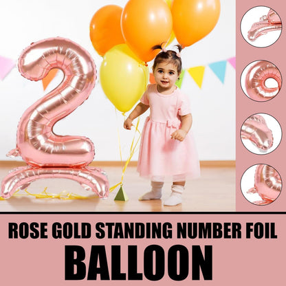 Rose Gold Standing Number Foil Balloon