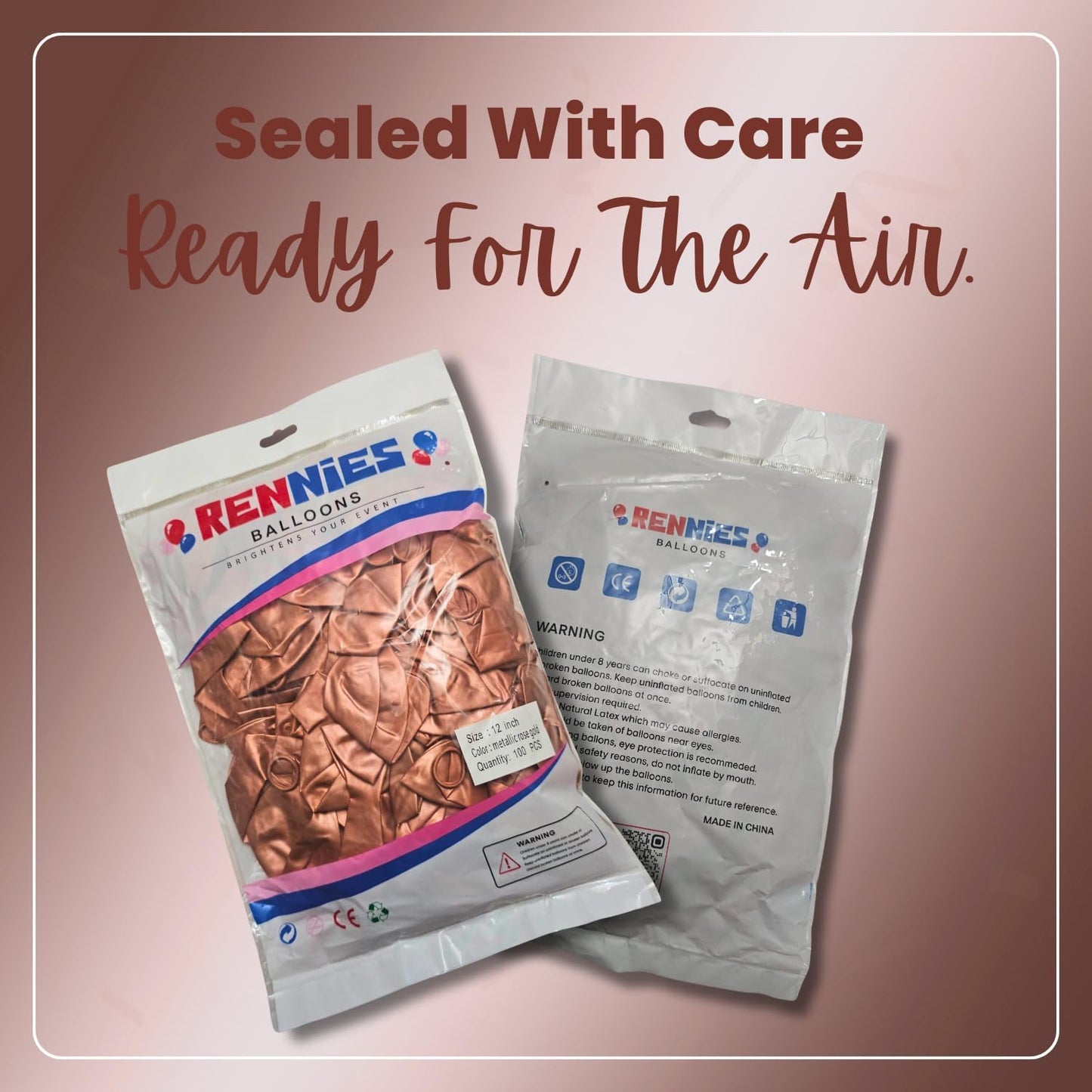 Metallic Rose Gold Latex Balloons