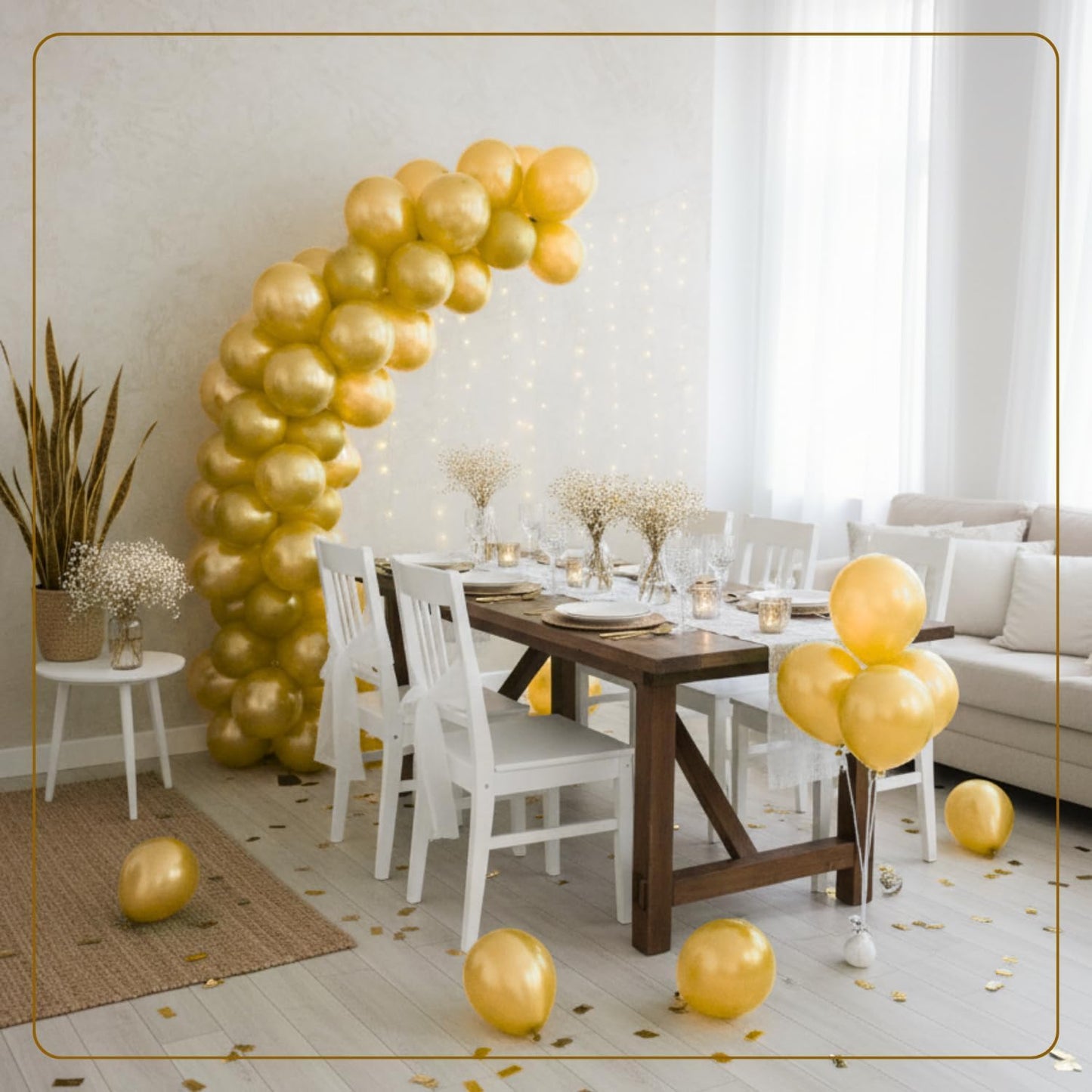 Pearl Gold Latex Balloons