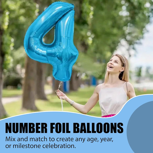 Blue Number Foil Balloon - 32in