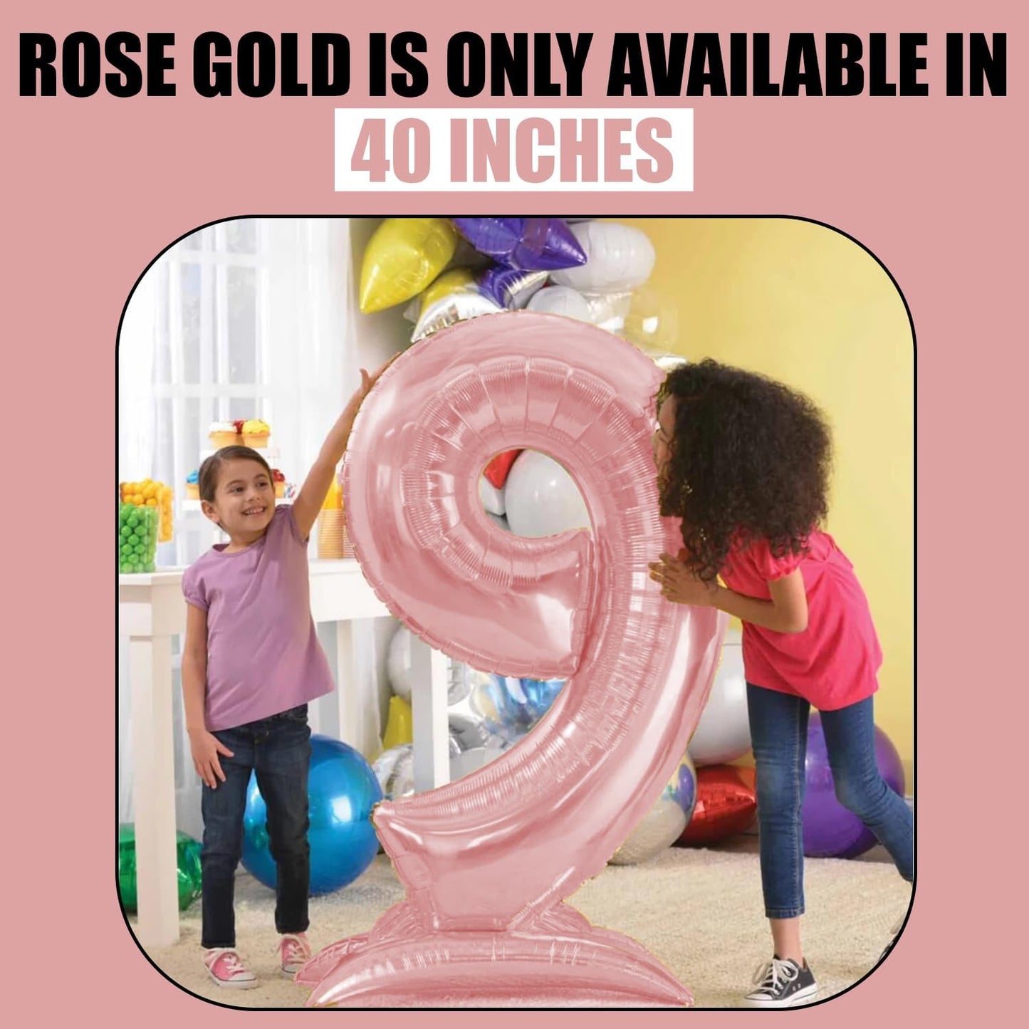 Rose Gold Standing Number Foil Balloon