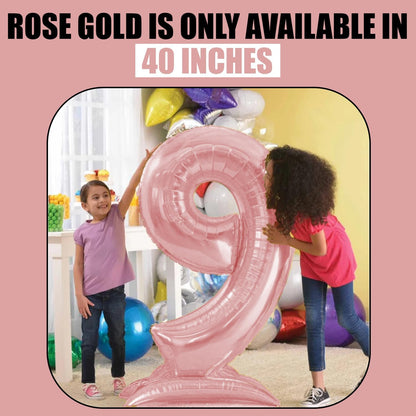 Rose Gold Standing Number Foil Balloon
