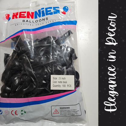 Matte Black Latex Balloons