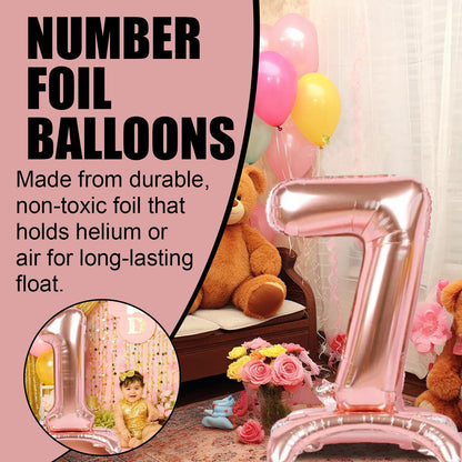 Rose Gold Standing Number Foil Balloon