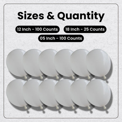 Matte White Latex Balloons