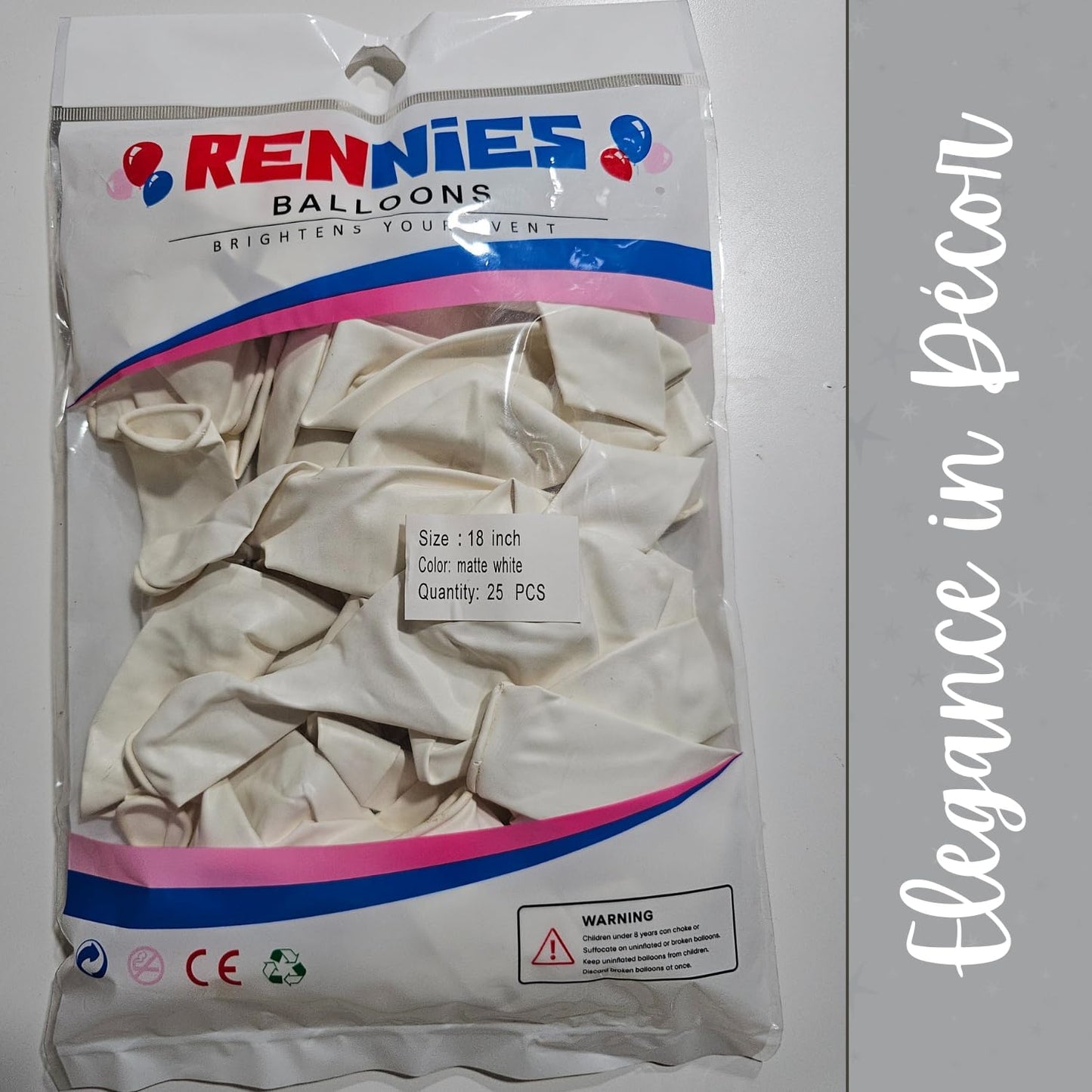 Matte White Latex Balloons