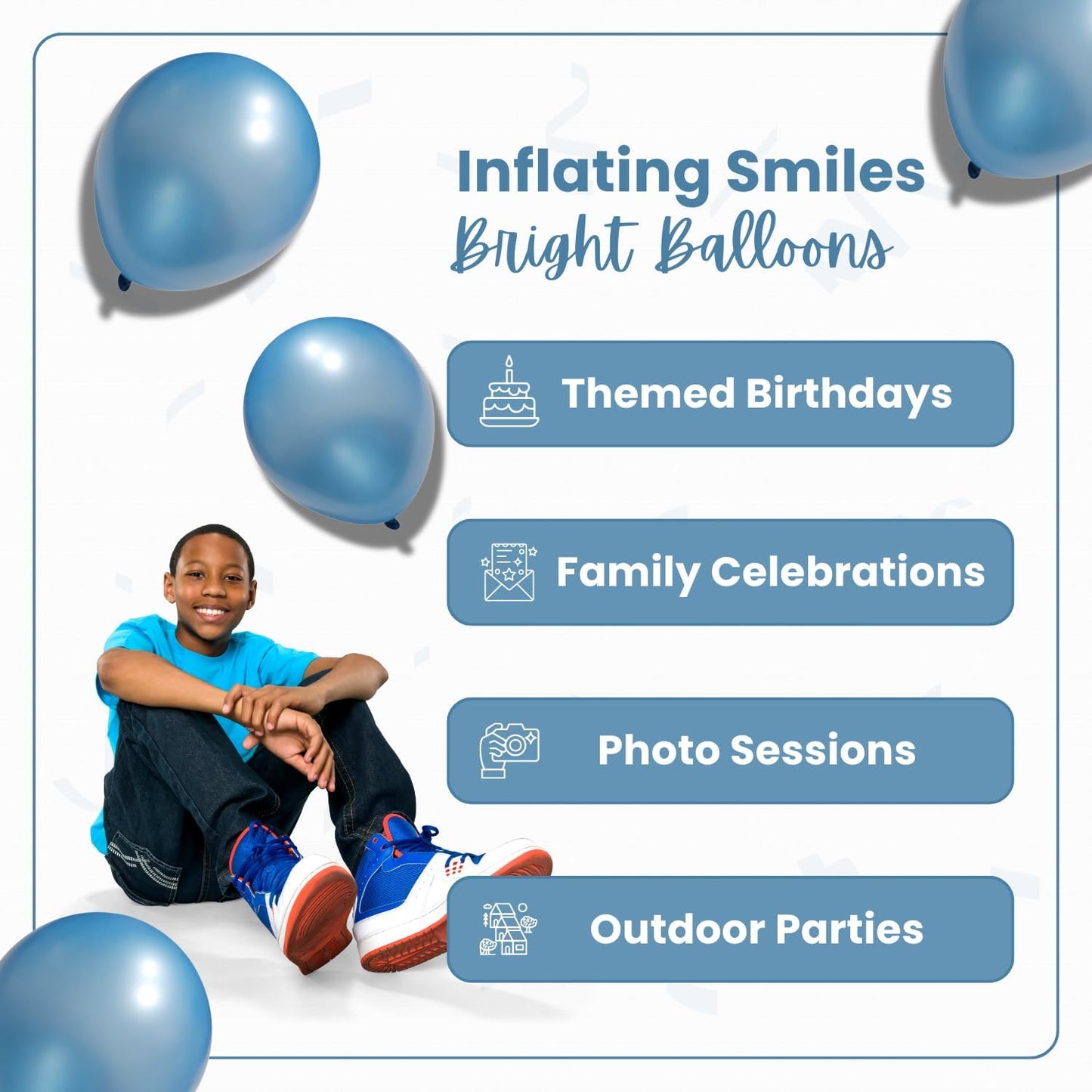 Pearl Light Blue Latex Balloons