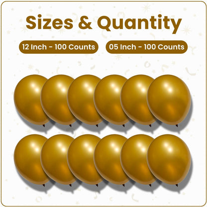 Pearl Gold Latex Balloons