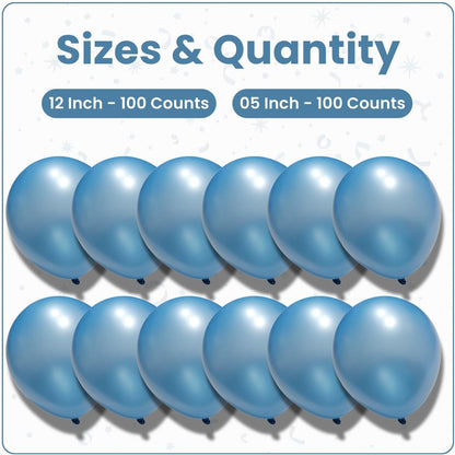 Pearl Light Blue Latex Balloons