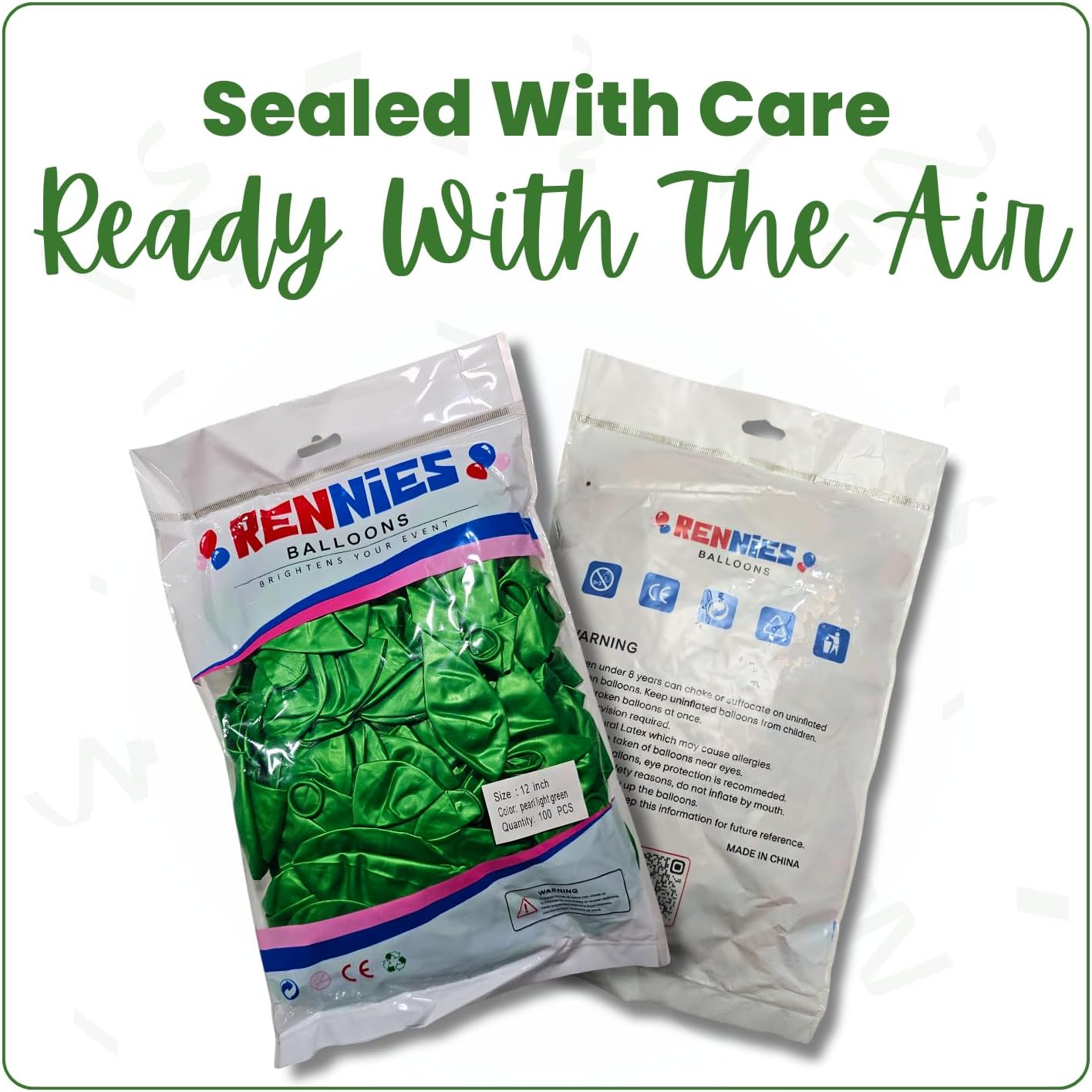 Pearl Light Green Latex Balloons