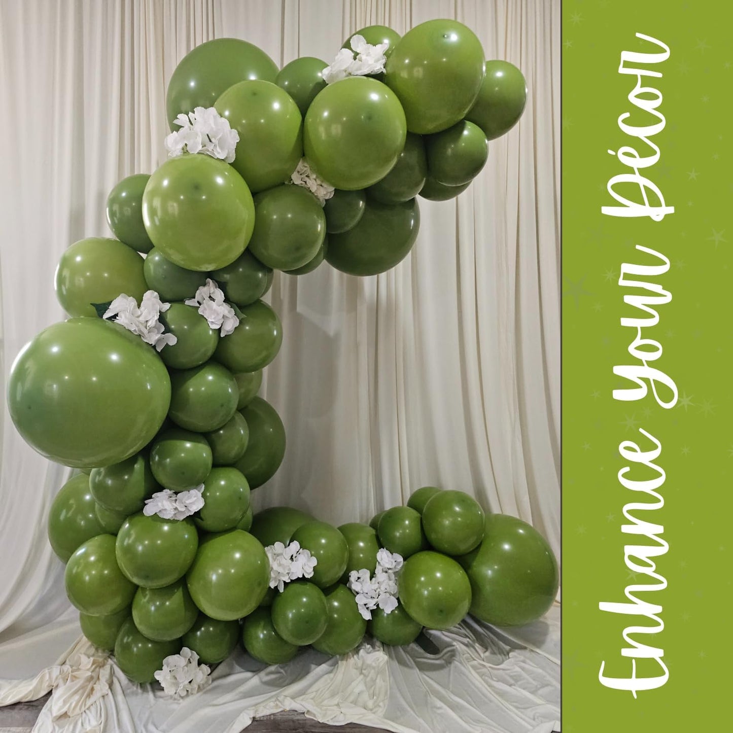 Retro Olive Green Latex Balloons