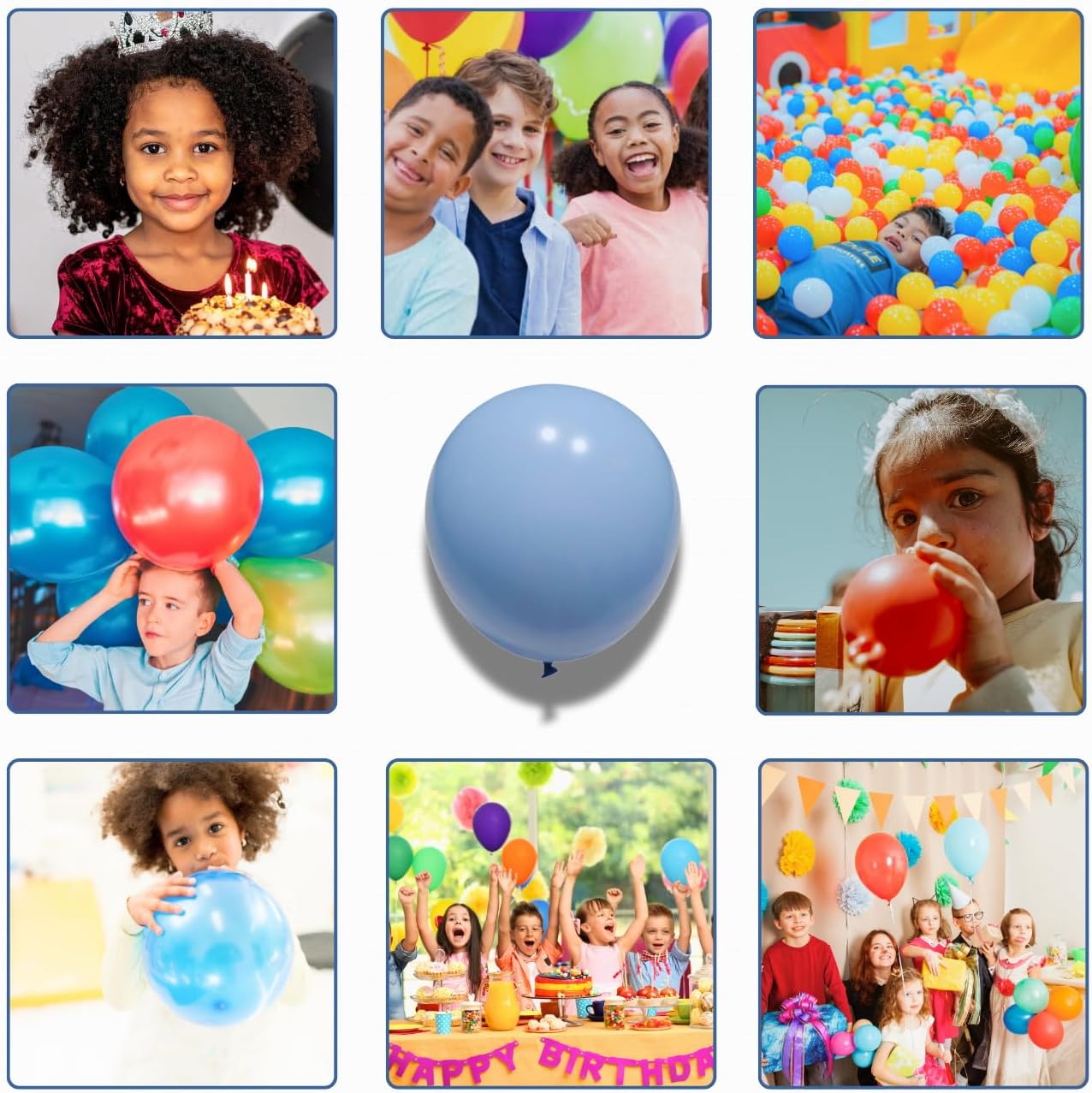 Macaron Blue Latex Balloons