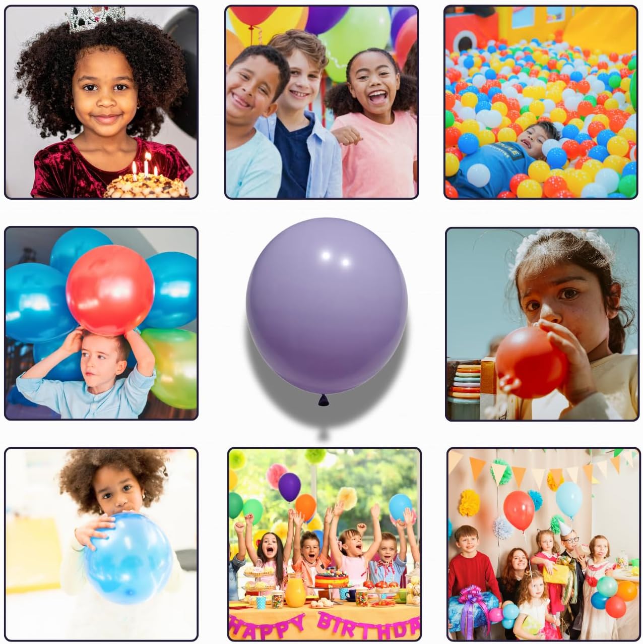 Macaron Purple Latex Balloons