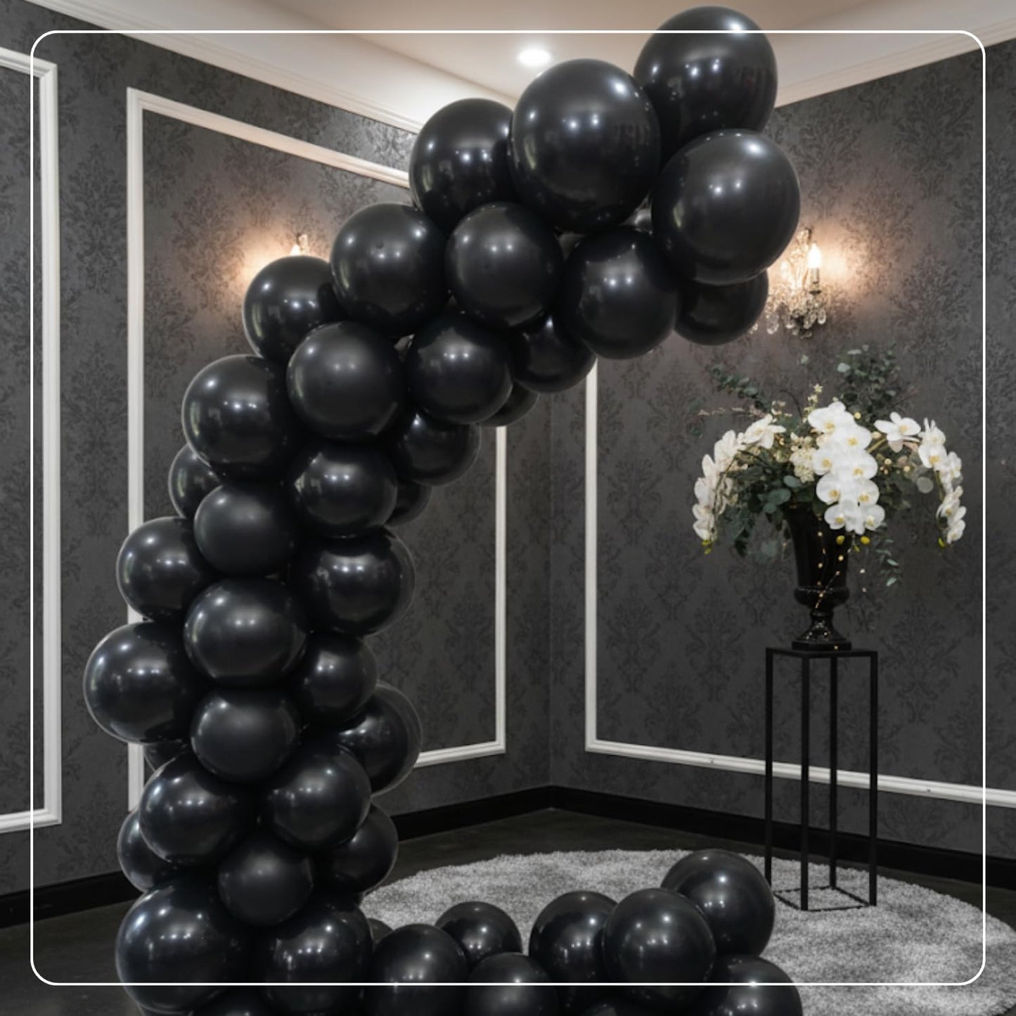 Matte Black Latex Balloons