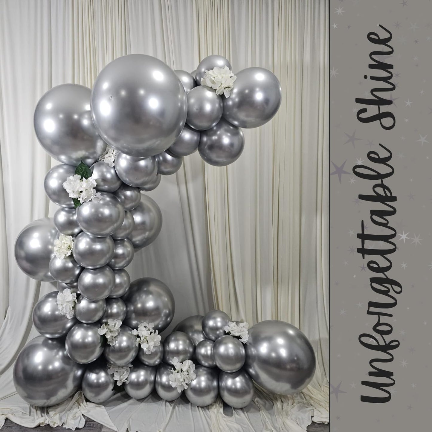 Metallic Silver Latex Balloons