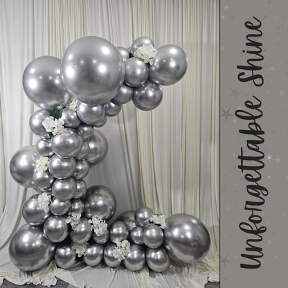 Metallic Silver Latex Balloons