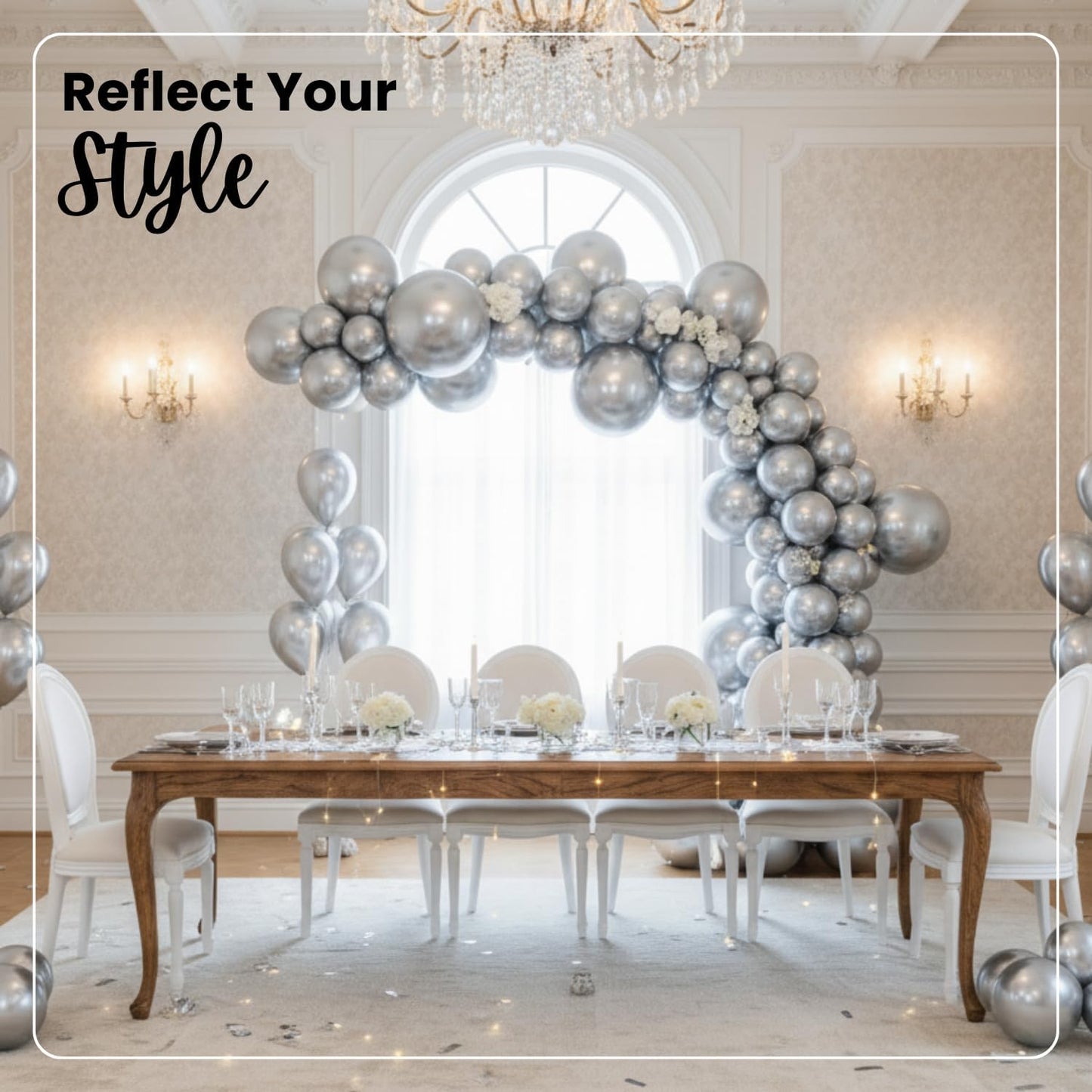 Metallic Silver Latex Balloons