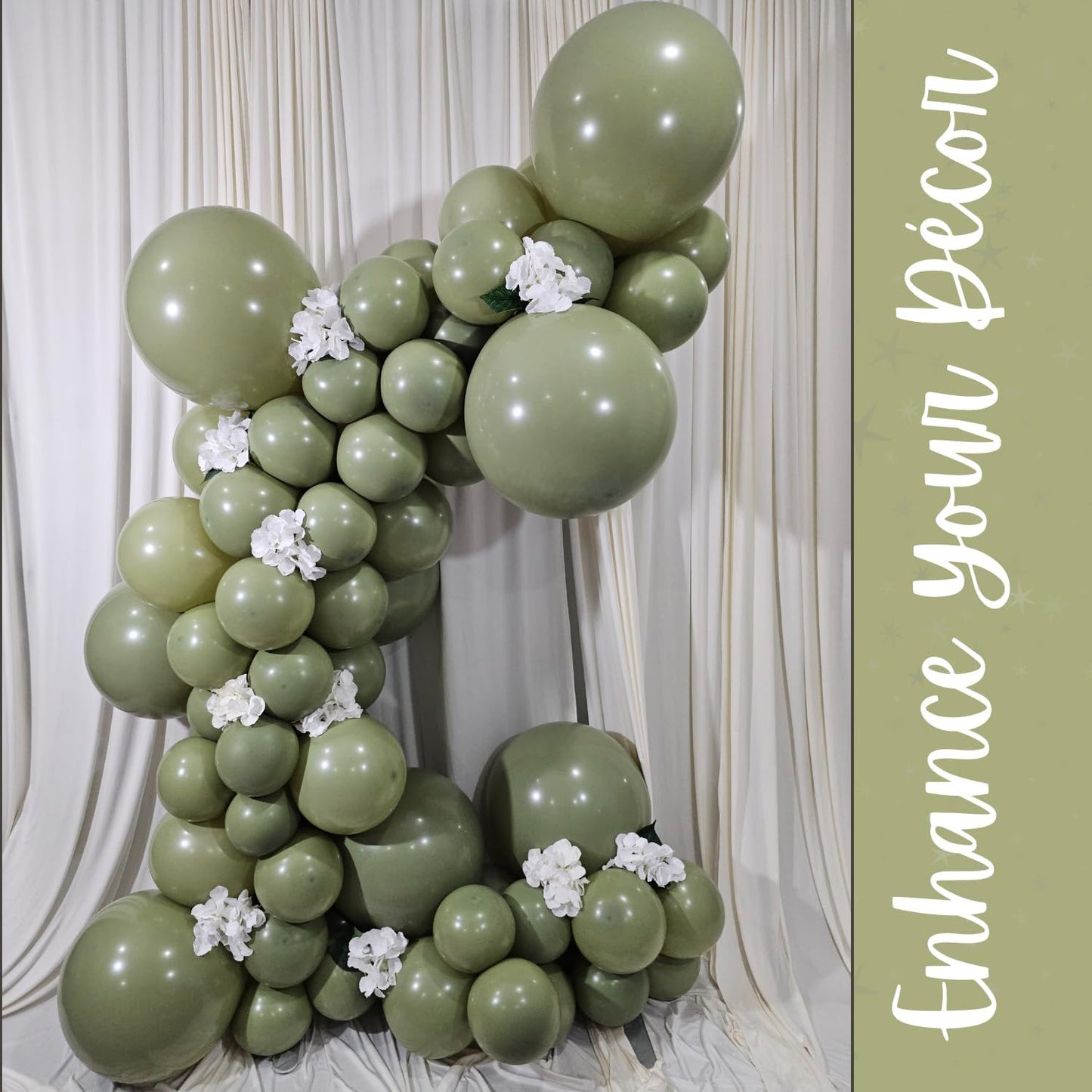 Retro Bean Green Latex Balloons
