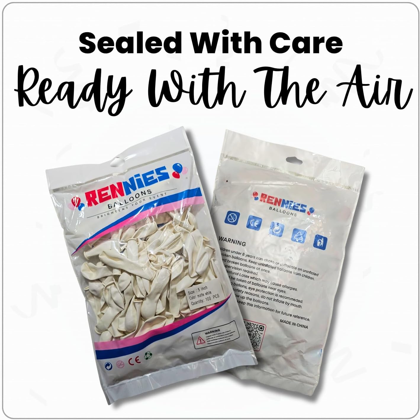 Matte White Latex Balloons