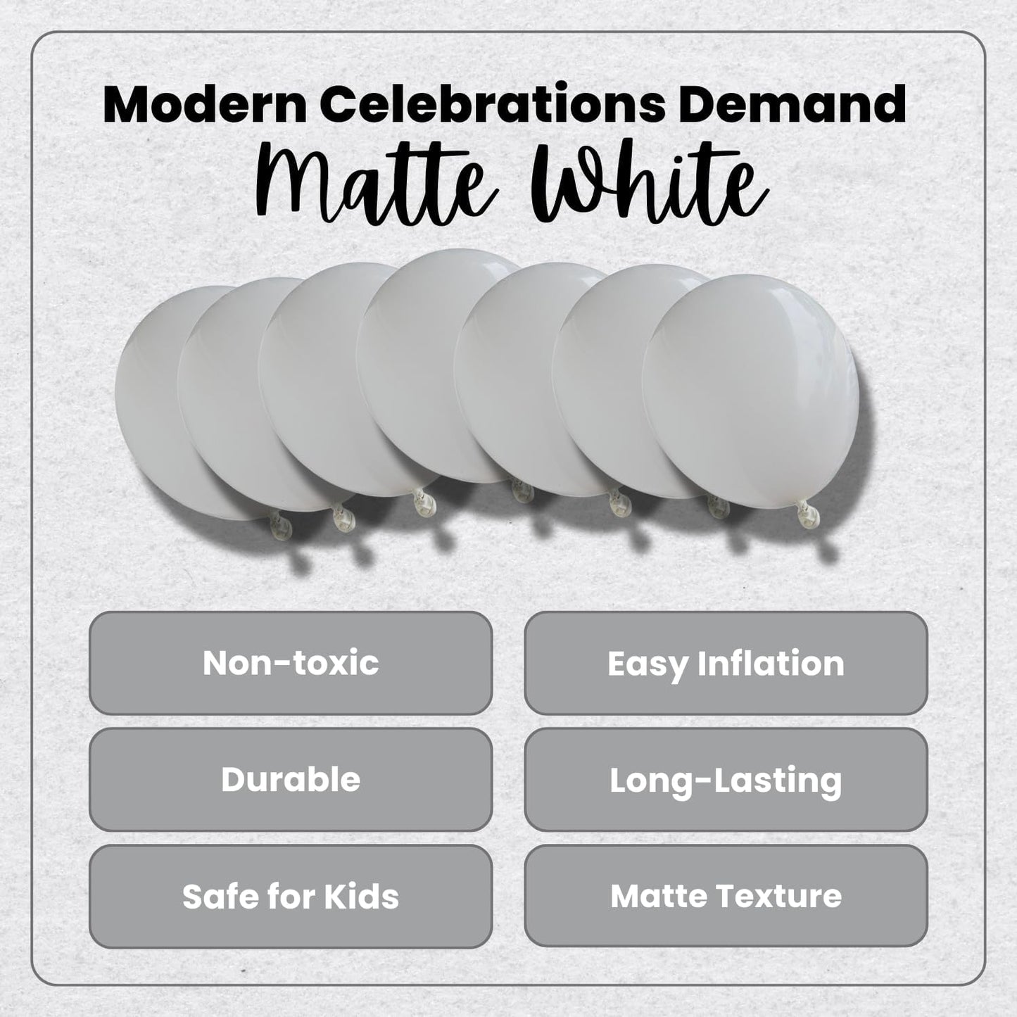 Matte White Latex Balloons