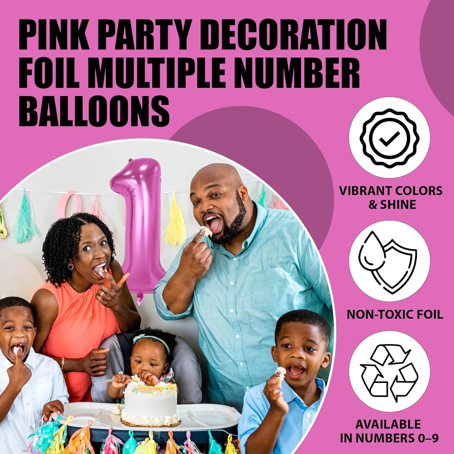Pink Number Foil Balloon - 32in