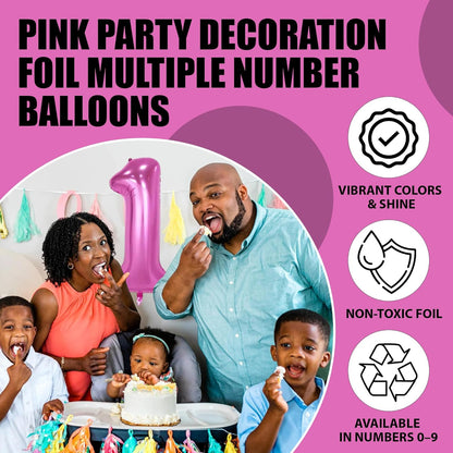 Pink Number Foil Balloon - 32in