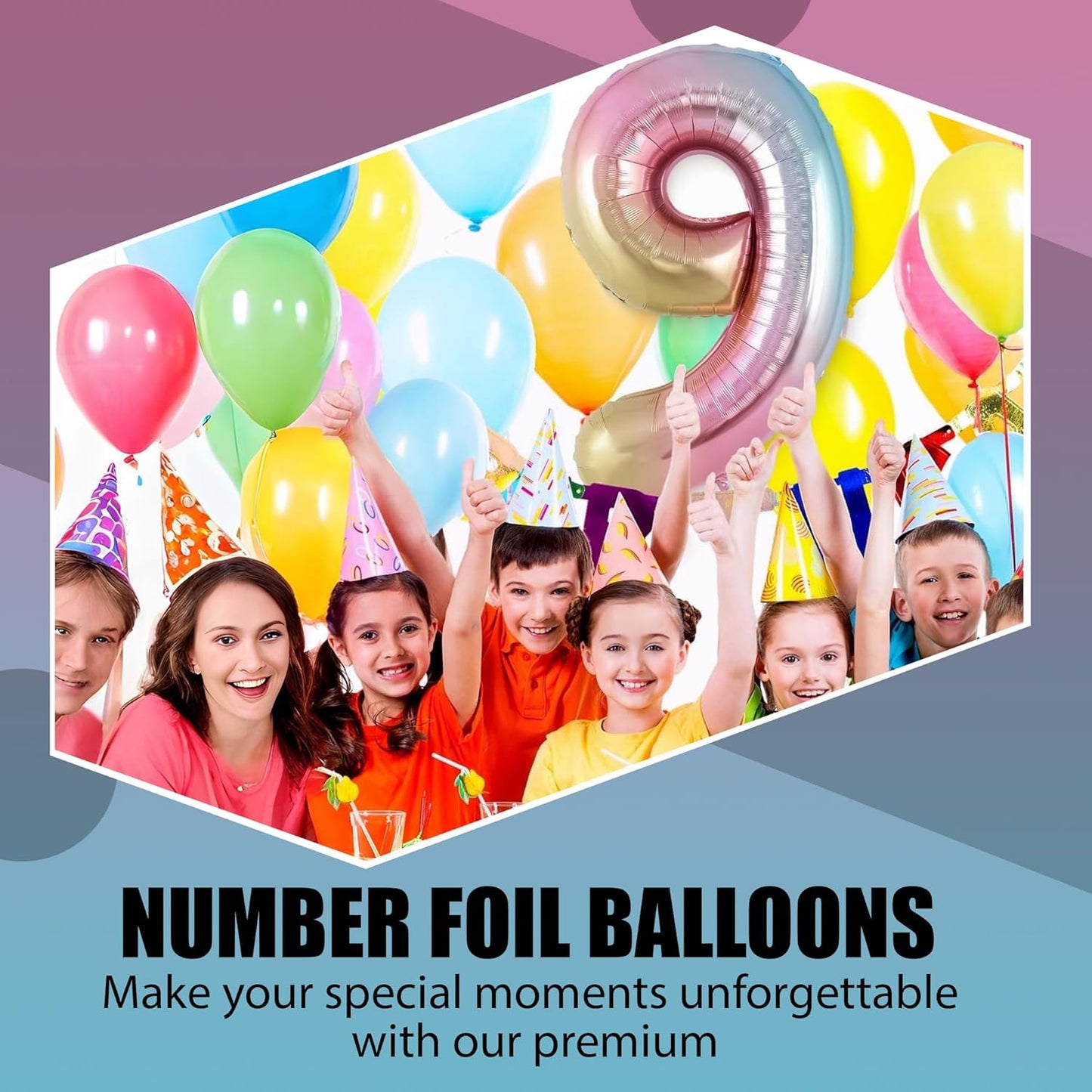 Rainbow Number Foil Balloon - 16in