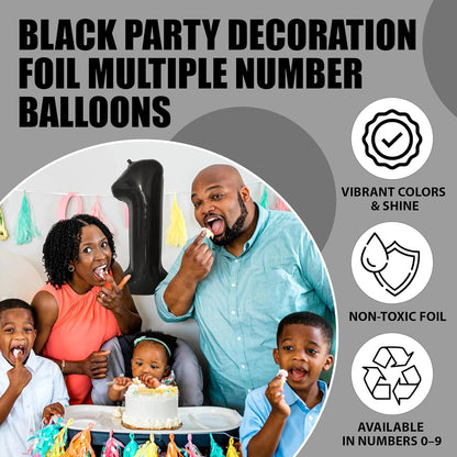 Black Number Foil Balloon - 40in