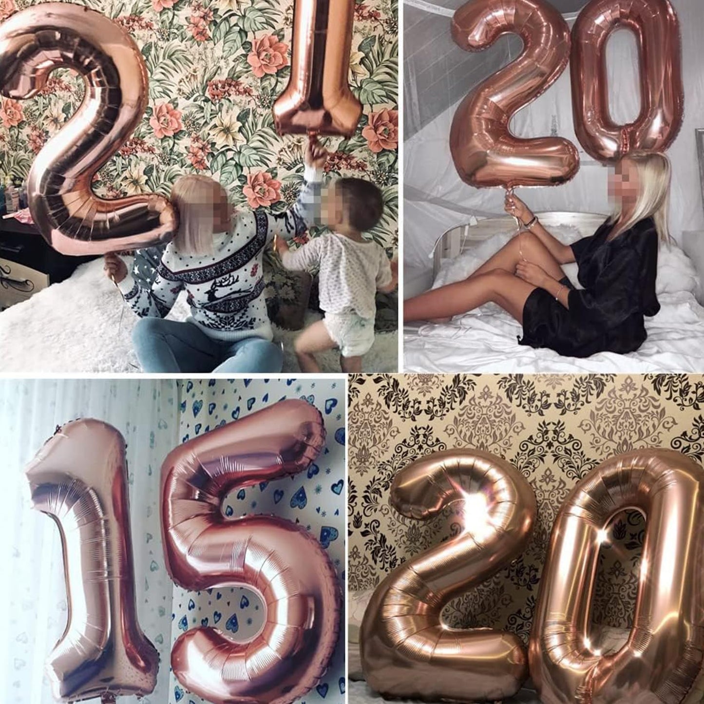Rose Gold Number Foil Balloon - 32in
