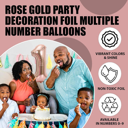 Rose Gold Number Foil Balloon - 32in