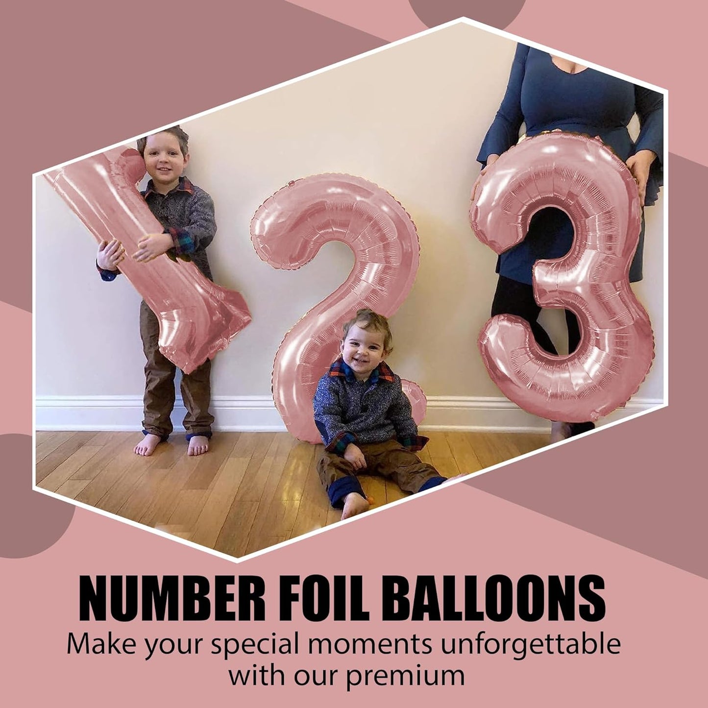 Rose Gold Number Foil Balloon - 32in