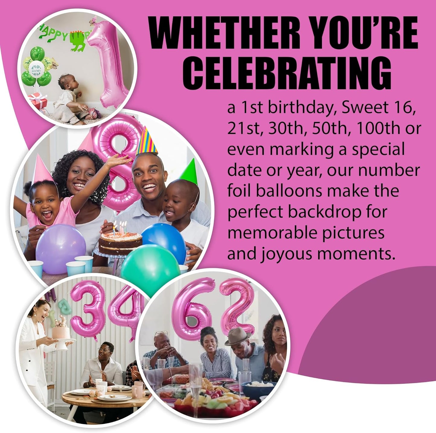 Pink Number Foil Balloon - 32in