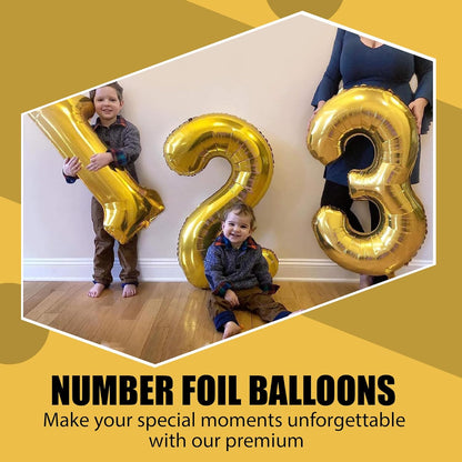 Gold Number Foil Balloon - 16in