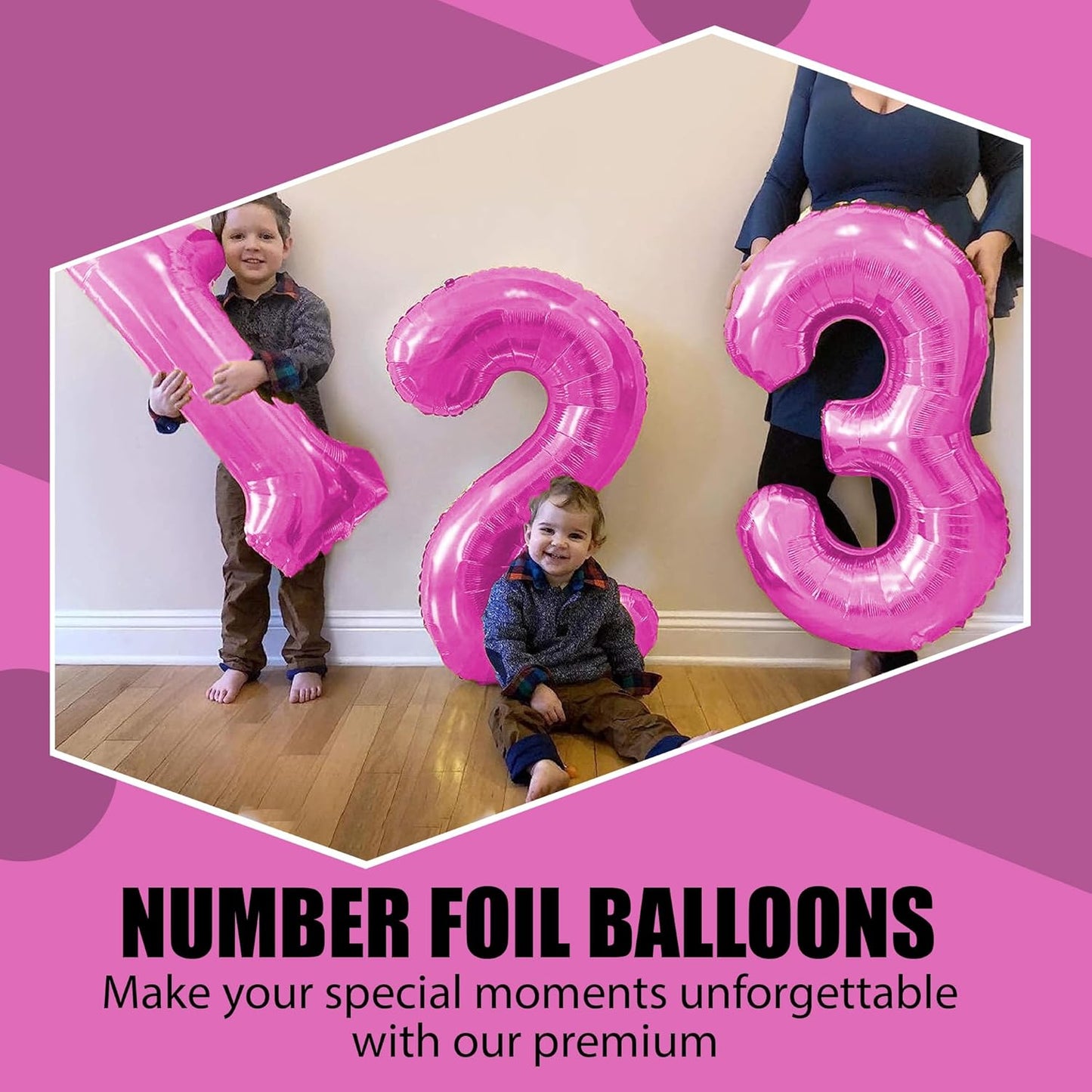 Pink Number Foil Balloon - 32in