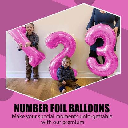 Pink Number Foil Balloon - 32in