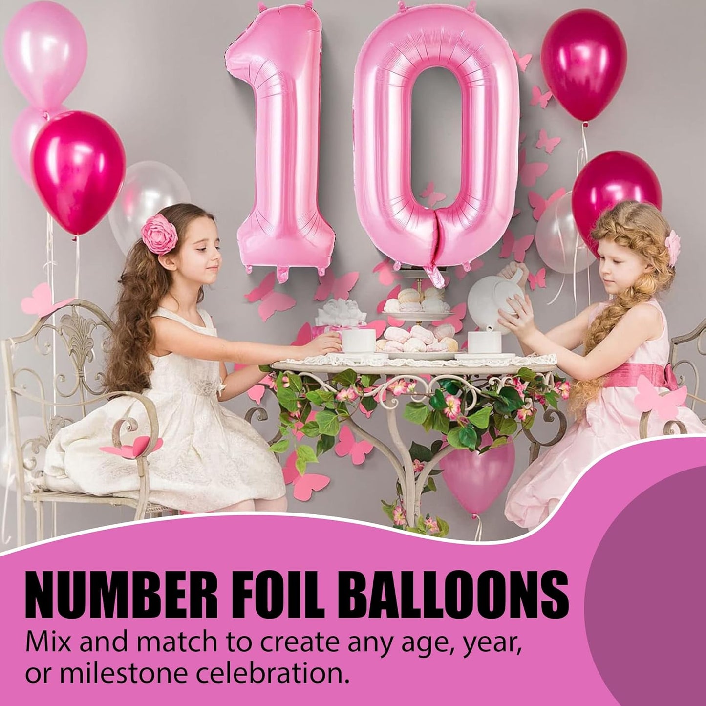 Pink Number Foil Balloon - 32in
