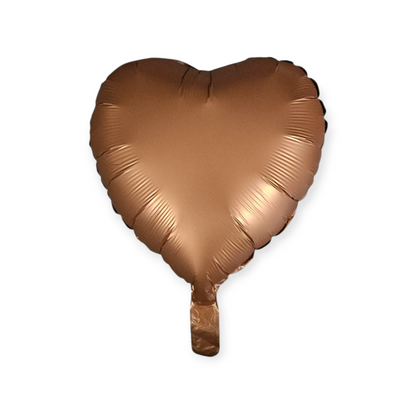 Brown Satin Heart Foil Balloon 17 Inch