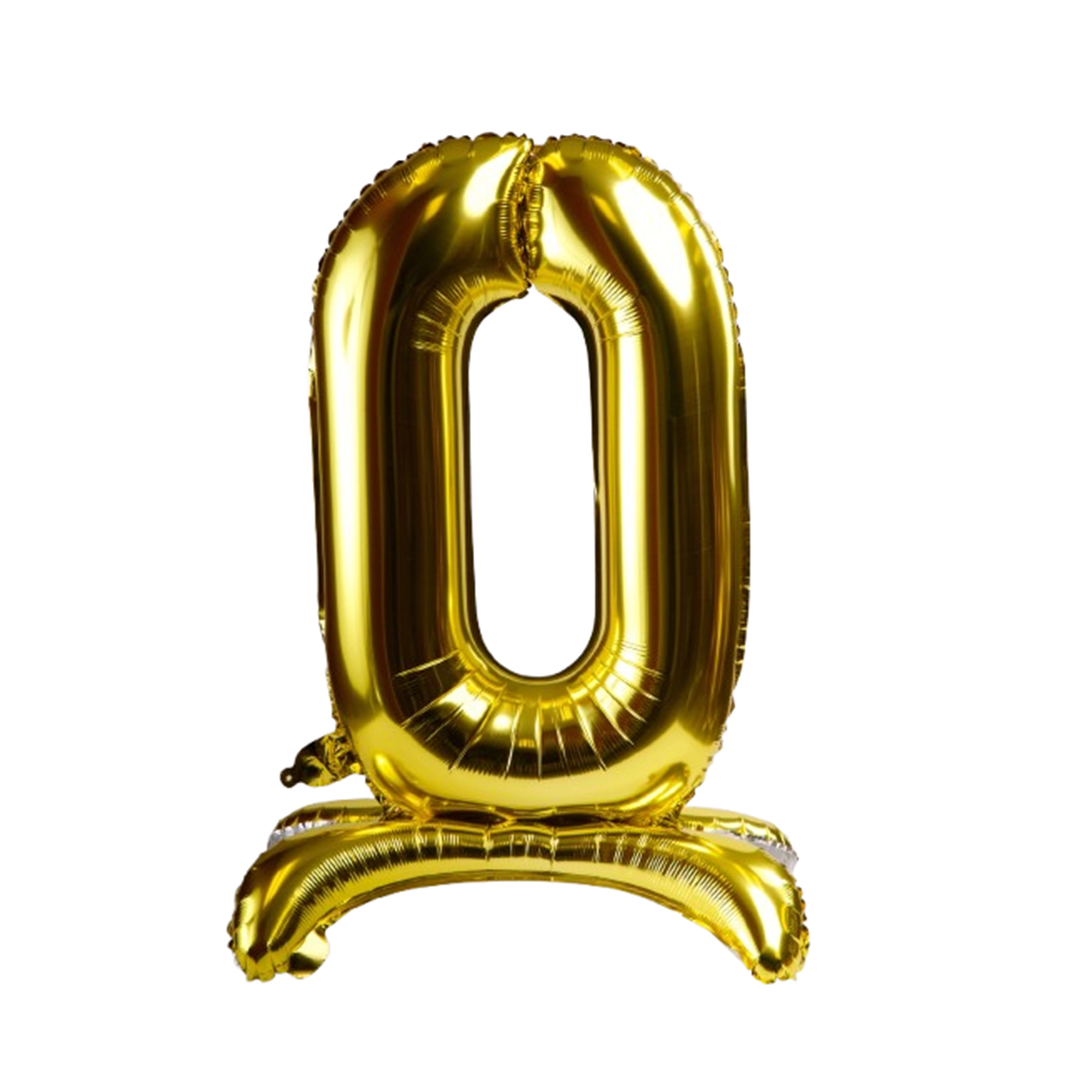 Gold Standing Number Foil Balloon