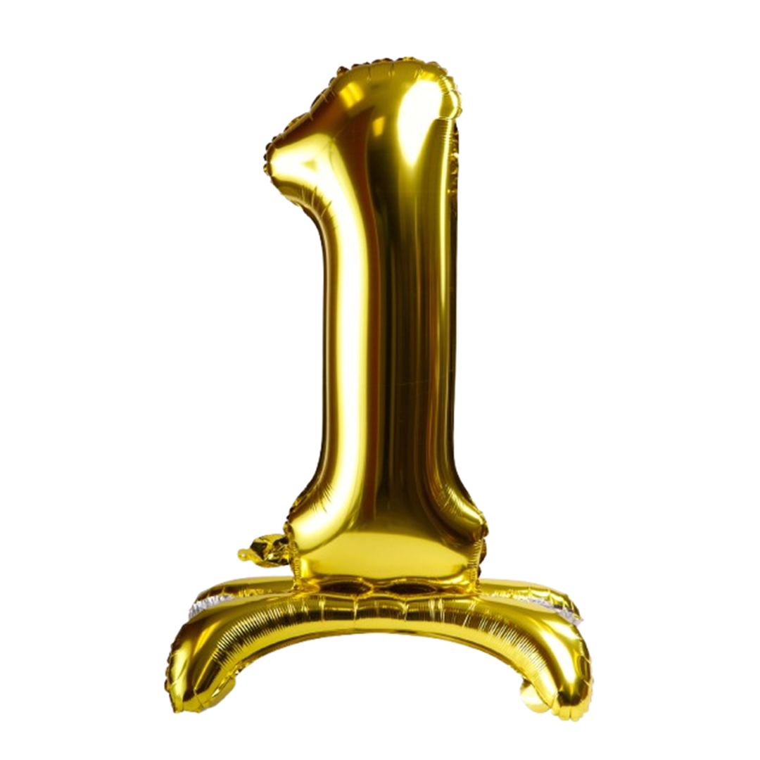 Gold Standing Number Foil Balloon