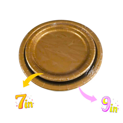 Gold Paper Plates 9" - 8ct
