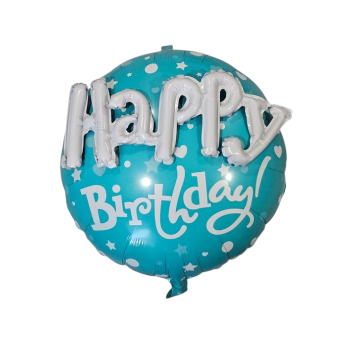 Happy Birthday Blue Foil Balloon 24"