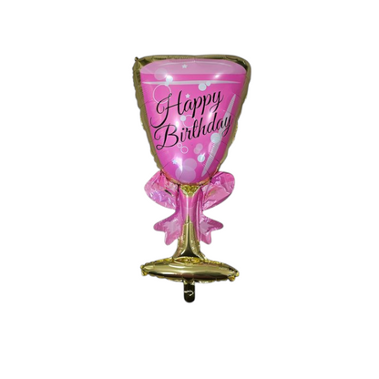 Happy Birthday Pink Cup Foil Balloon 32"