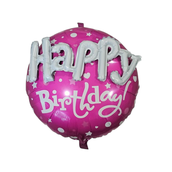 Happy Birthday Pink Foil Balloon 24"