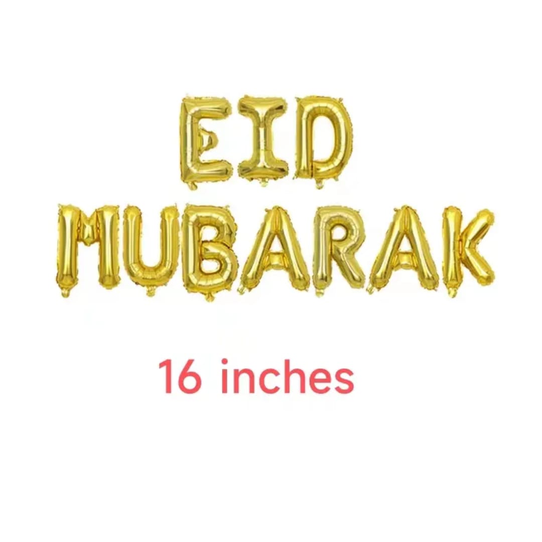 Eid Mubarak Foil and Latex Balloons 16"