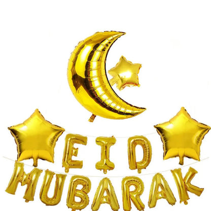 Eid Mubarak Foil and Latex Balloons 16"