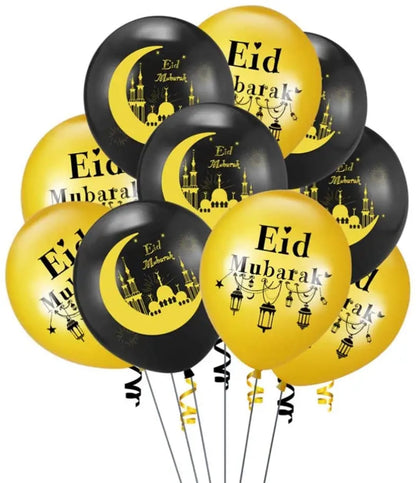 Eid Mubarak Foil and Latex Balloons 16"