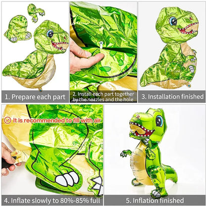 Green Dinosaur Foil Balloon