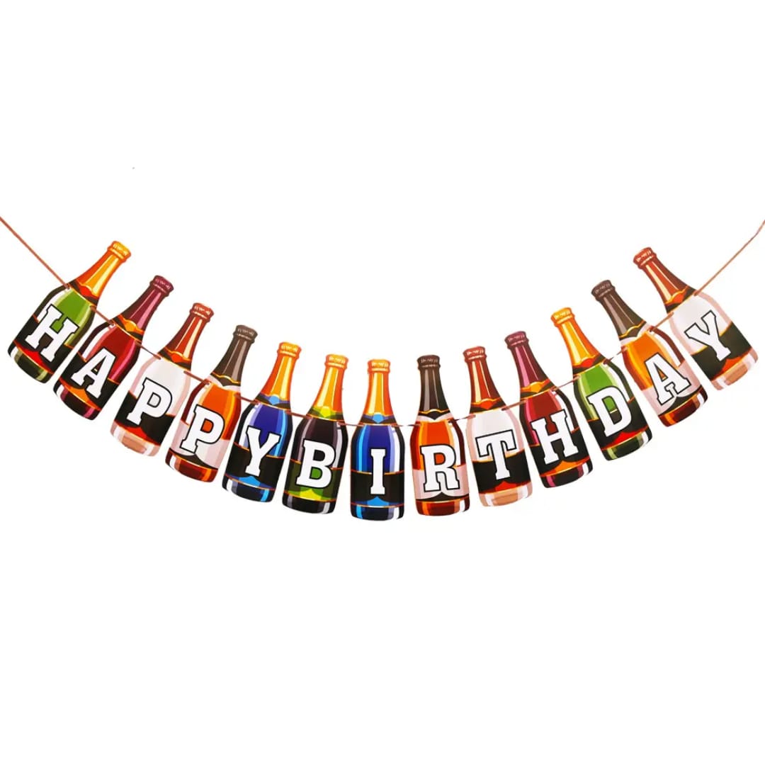 Bottle Paper Happy Birthday Banner